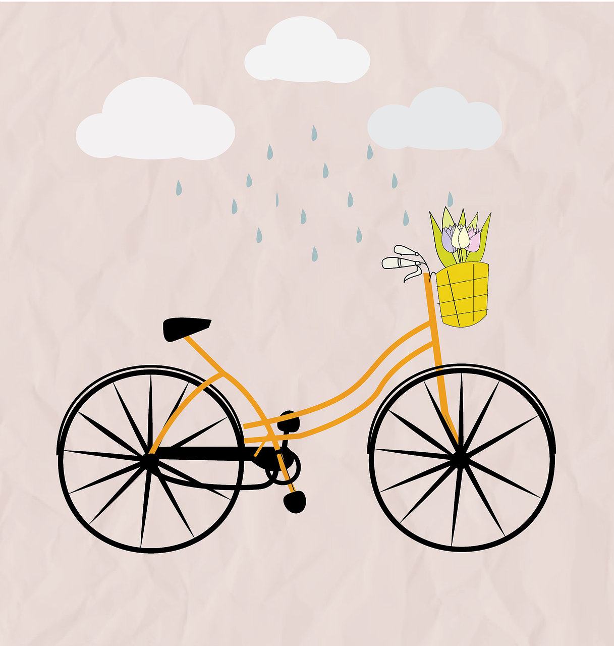 bicycle, rainy, paper effect-7540835.jpg