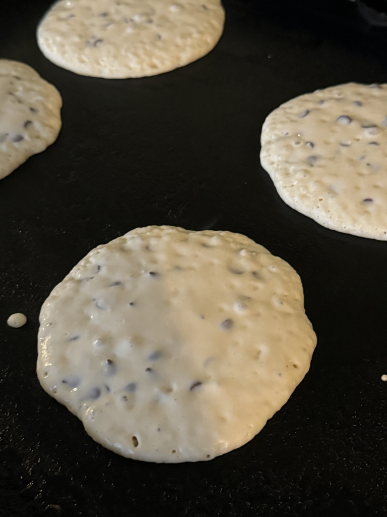 Pancakes on griddle