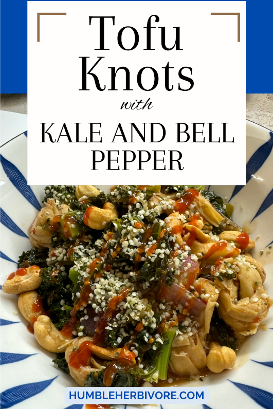 Tofu Knots with Kale and Bell Pepper