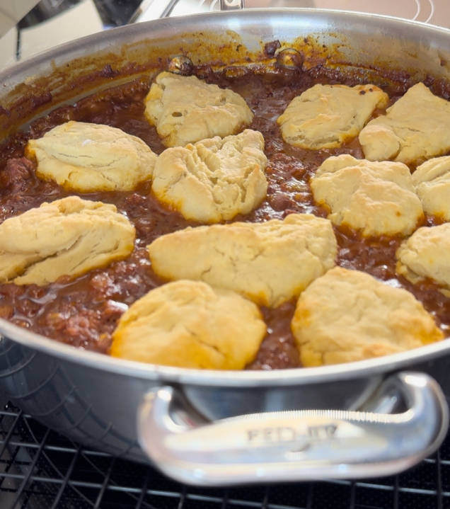 Baked biscuits before the cheese is added