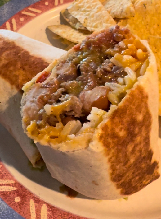 Grilled Impossible Burrito ready to eat