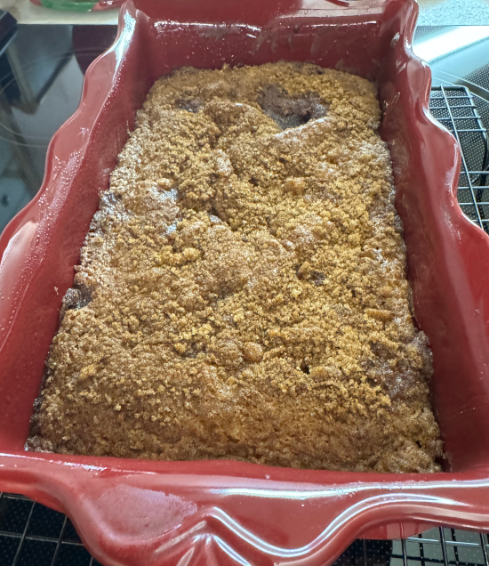 Lemon coffee cake fresh from the oven