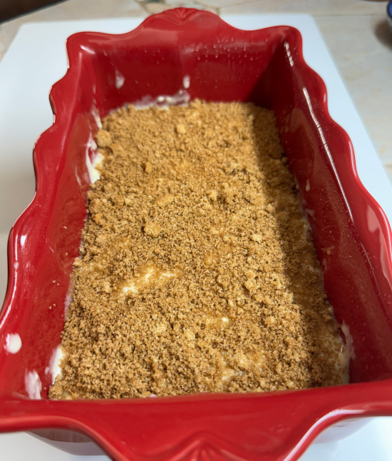 Added crumble to top of batter