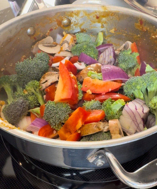 Cooking the vegetables