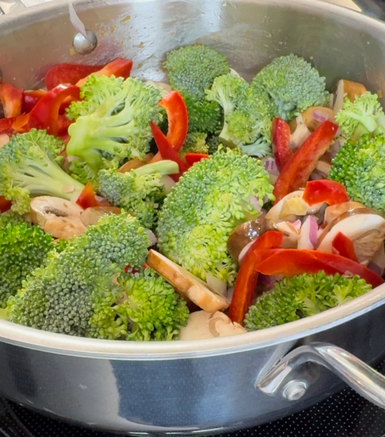 Cooking the veggies