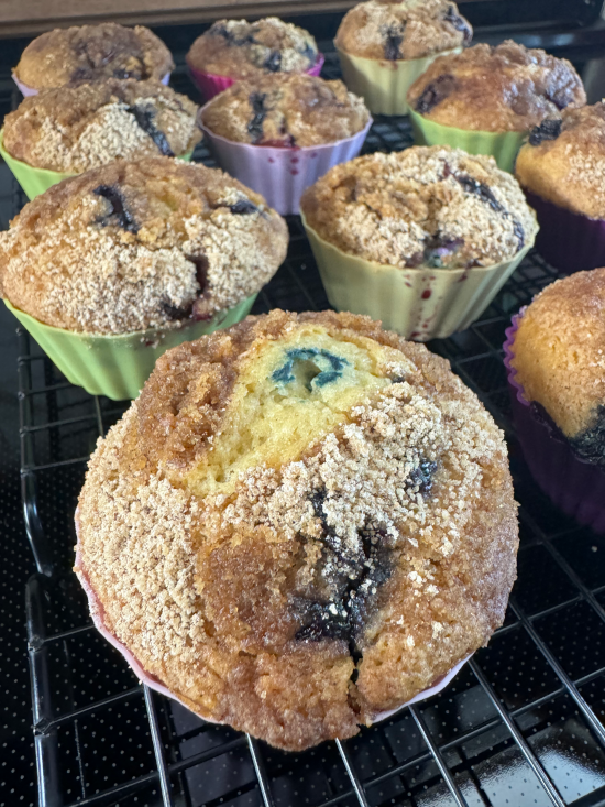 Vegan Blueberry Muffins fresh from the oven