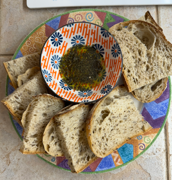 Rye sourdough served