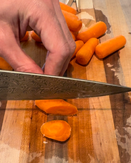 Julianne cut carrots
