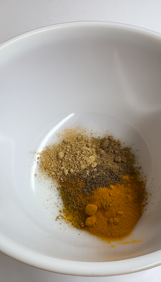 Yellow curry spices before adding the brown sugar