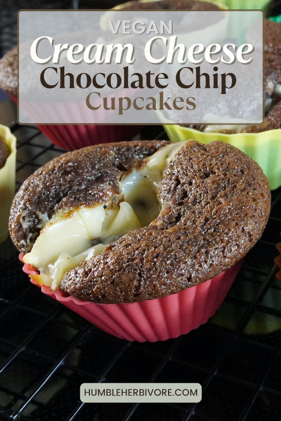 Vegan Cream Cheese Chocolate Chip Cupcakes Pin