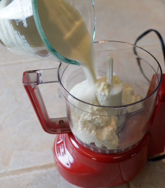 Adding sugar to food processor