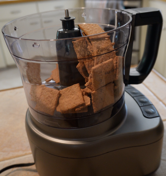 Graham crackers added to food processor