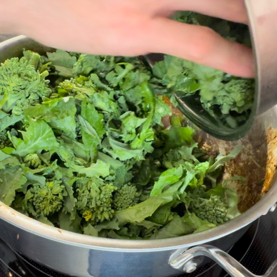 Adding broccoli rabe