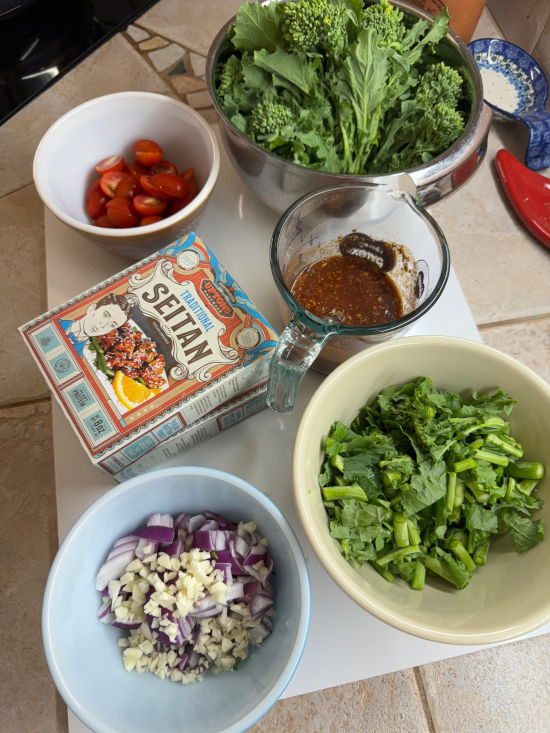 The ingredients prepped and ready to cook