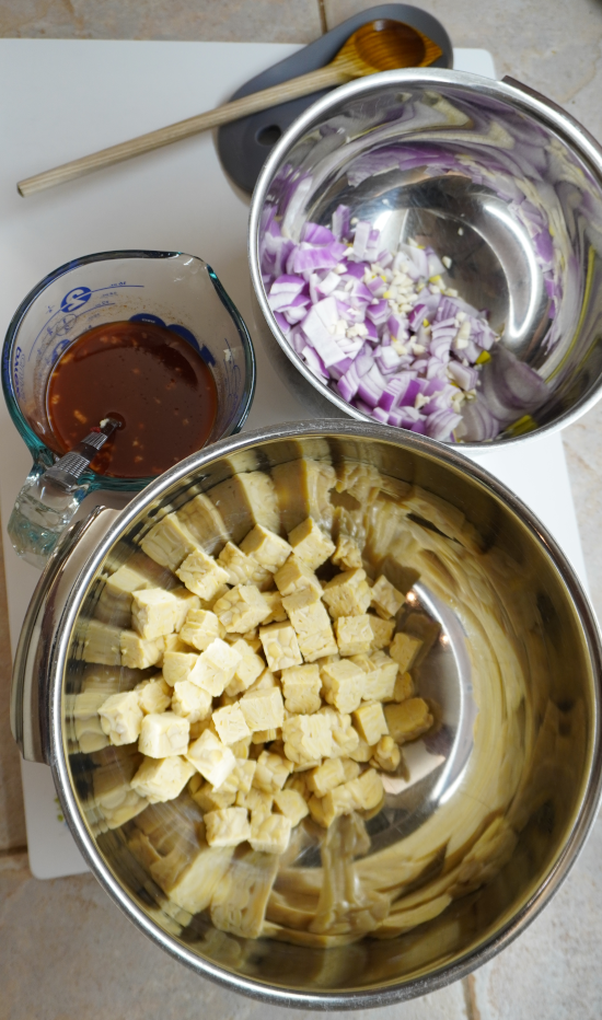 Prepped ingredients