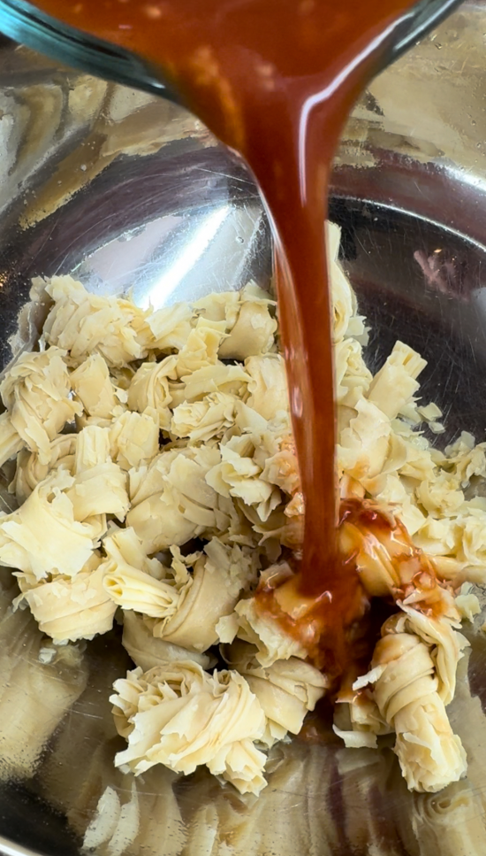 Marinading tofu knots