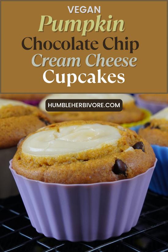 Vegan Pumpkin Chocolate Chip Cream Cheese Cupcakes Pin