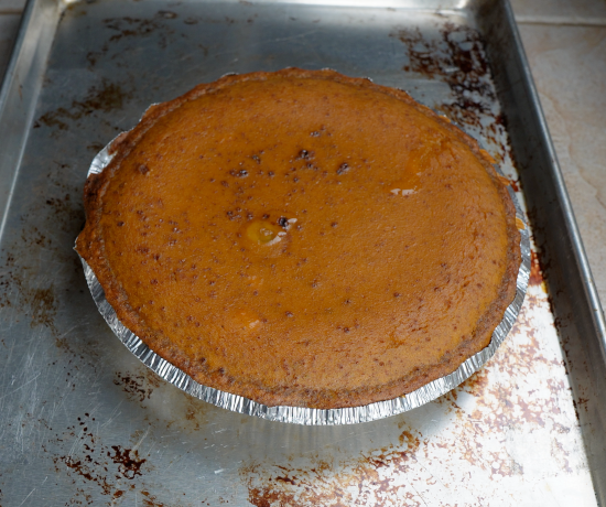 Sweet potato pie fresh from the oven