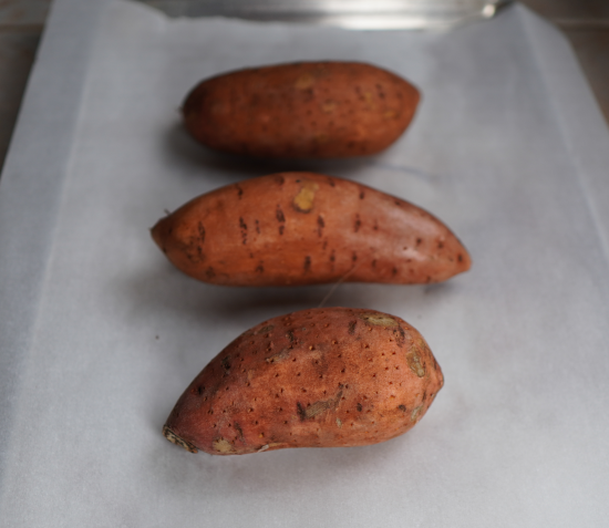 Ready to bake the sweet potatoes