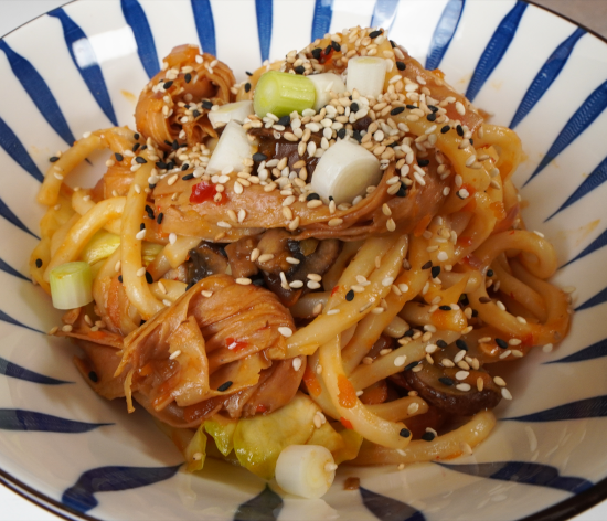 Udon Noodle Stir Fry with Tofu Knots