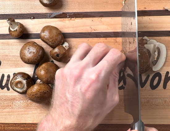 Sliced mushrooms