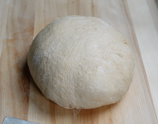 Whole wheat sourdough after being shaped. Ready to be put in the proofing basket. 