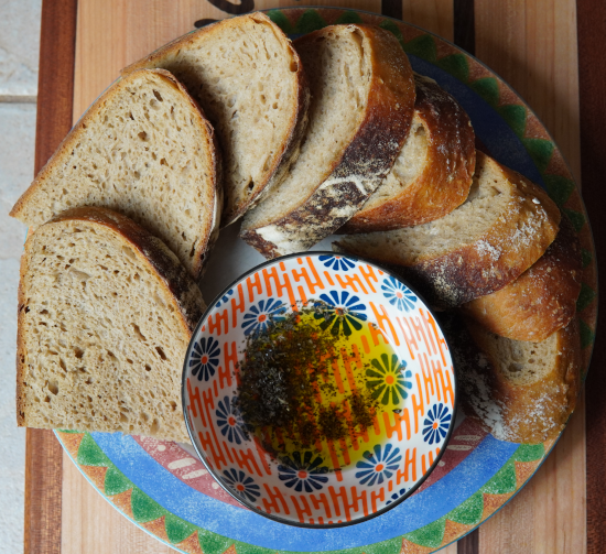 Top view of the sourdough ready to eat