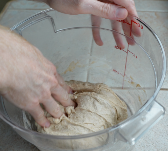 Stretch and fold whole wheat sourdough