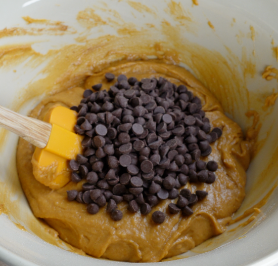 Chocolate chips added to the batter