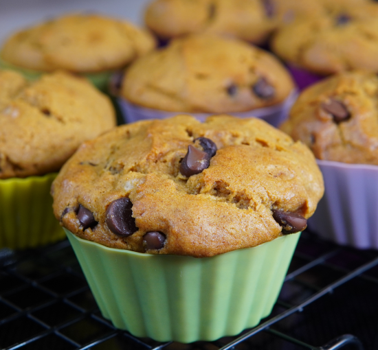 Sweet Potato Muffins with pecans and chocolate chips