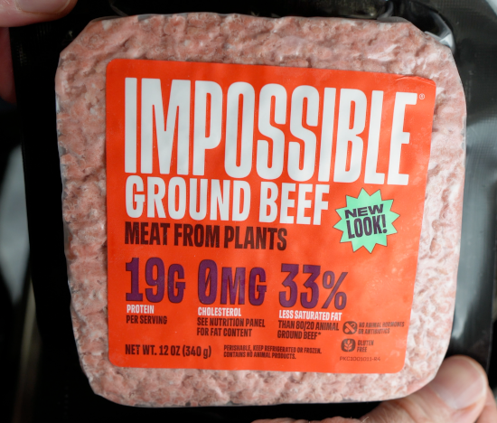 Impossible burger in the packaging