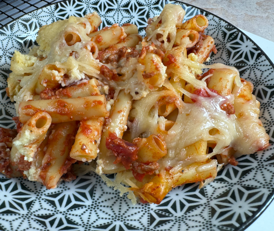 Baked Ziti with homemade cashew ricotta