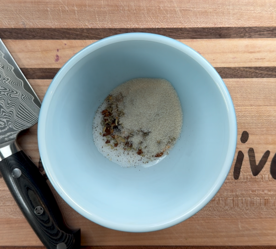 Prepared the spices by measuring and adding them to a small bowl