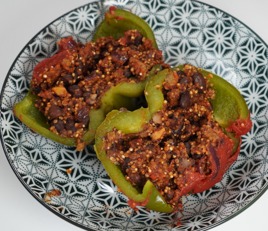 Vegan Seitan Stuffed Bell Pepper