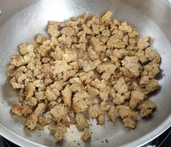 Sautéing the seitan