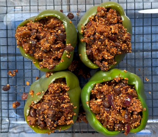 The bell peppers stuffed with the filling