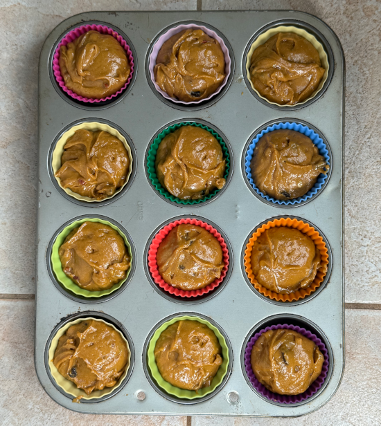 Gingerbread muffins ready to bake