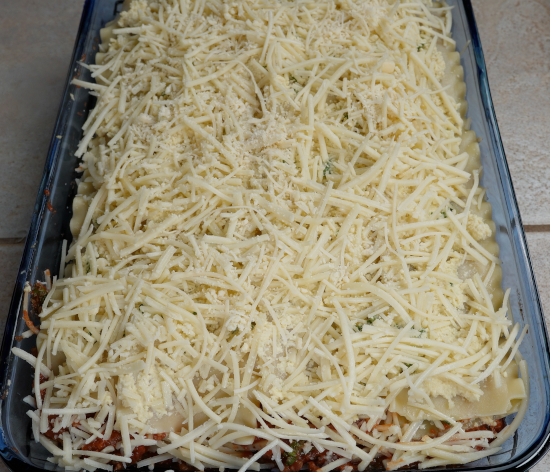 Lasagna ready to bake