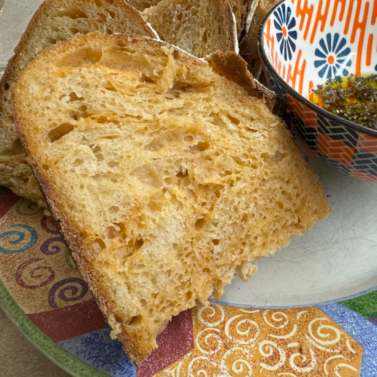 Gochujang and Garlic Sourdough served