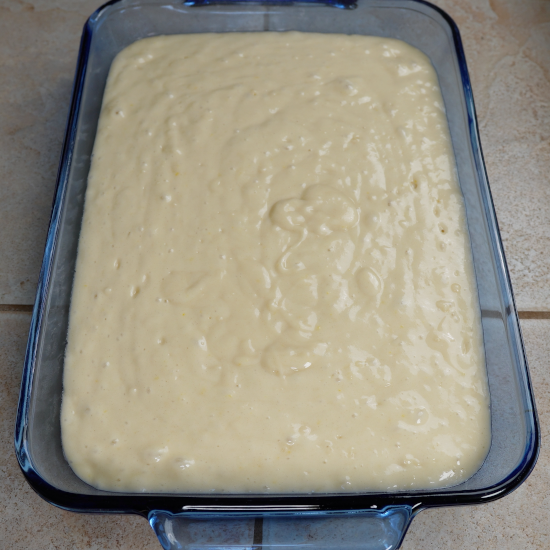 Lemon cake ready to bake