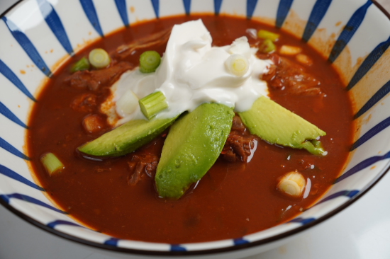 Pozole Rojo with Tofu Knots