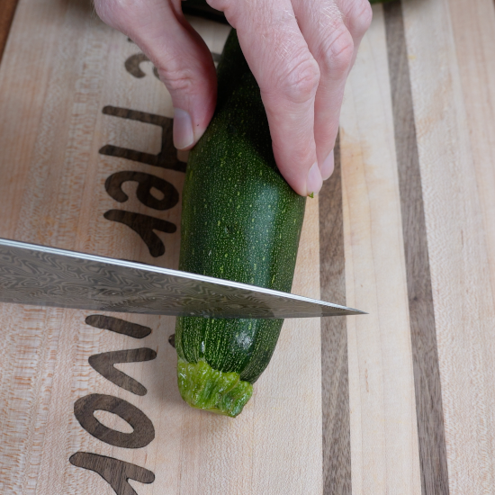 Preparing the zucchini