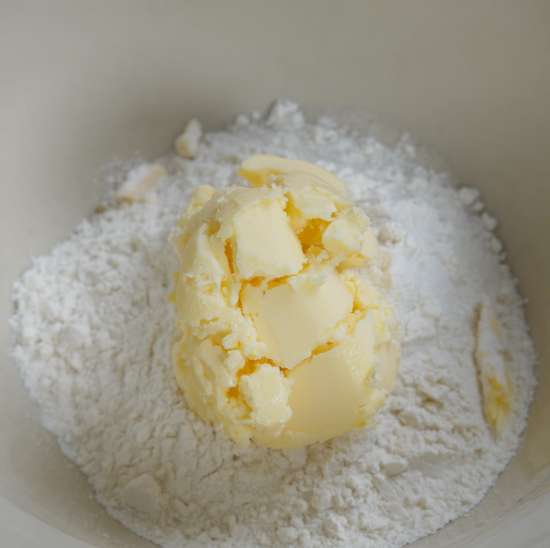 Topping ingredients ready to be mixed