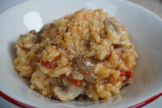 Mushroom and Sun-dried tomato risotto