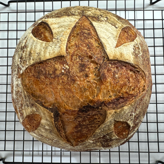 Top view of the loaf