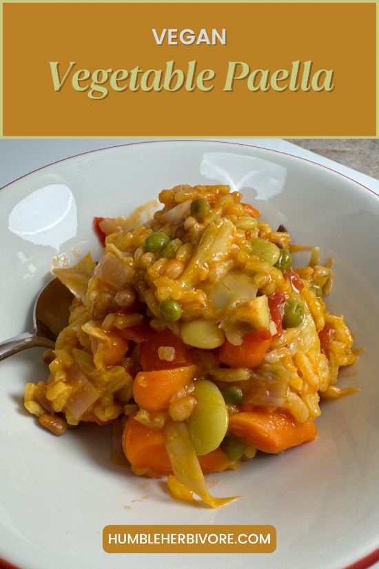 Vegan vegetable paella pin