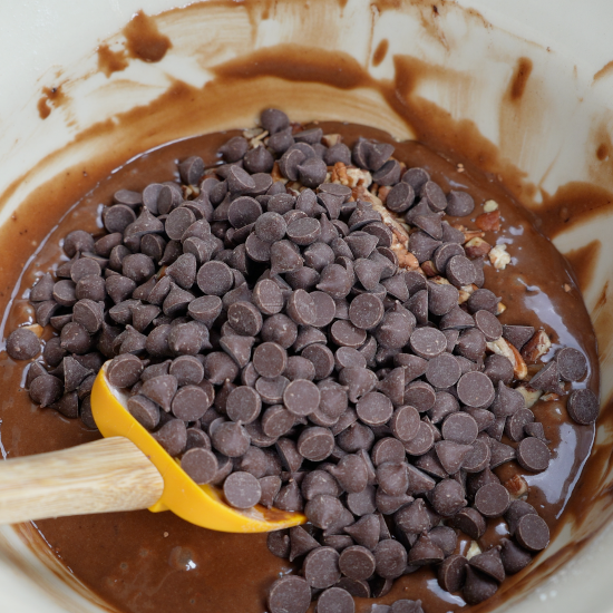 Chocolate chips added to the cupcake batter