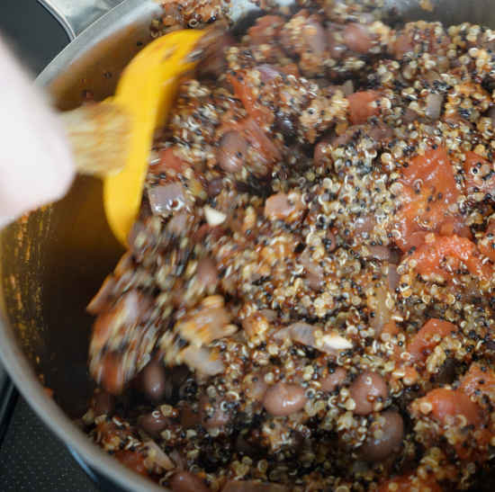 Fluff the quinoa mixture before serving