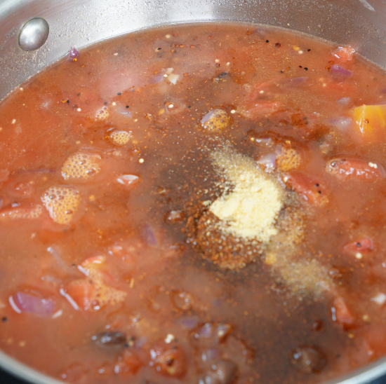 Added the garlic powder to the pan