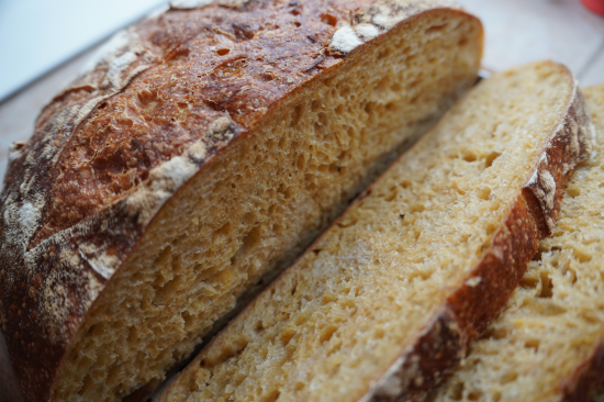 Close up of the loaf sliced